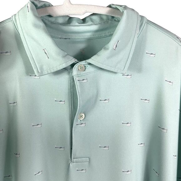 Fairway & Greene Men’s Golf Polo size XXL, mint green with seaplane print - Picture 4 of 12